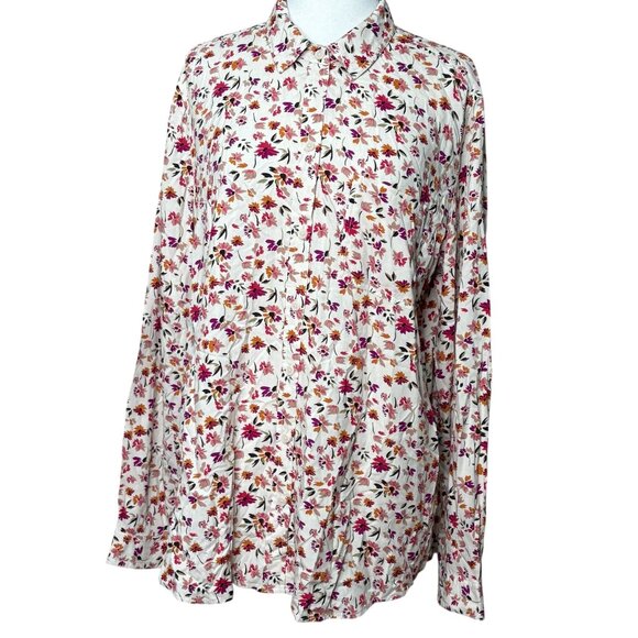 BeachLunchLounge Viscose Floral Long Sleeve Button Down Size XL - Picture 2 of 7